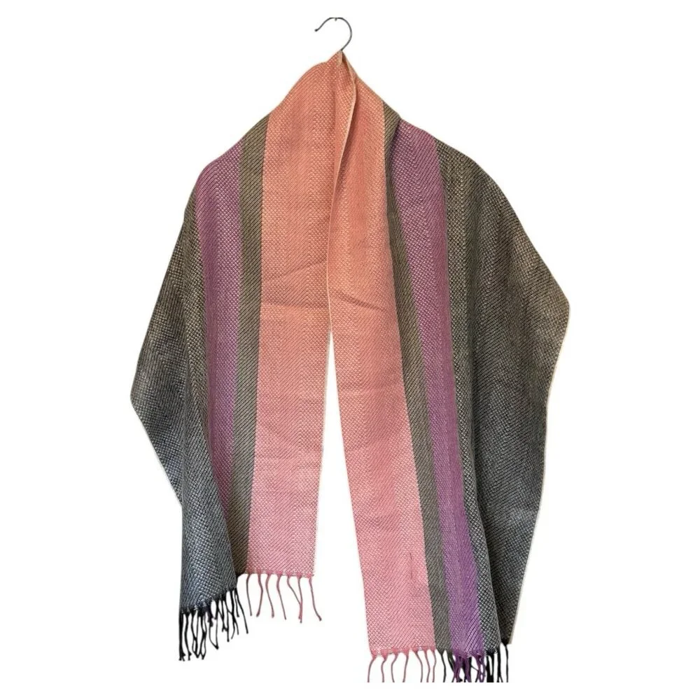 Christian Dior Pink Gray Purple Cashluxe Women's Scarf Acrylic Made In Korea